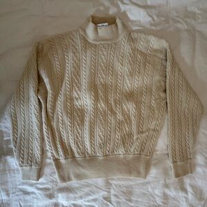 Nordstrom Beige Cable Knit Turtleneck Sweater